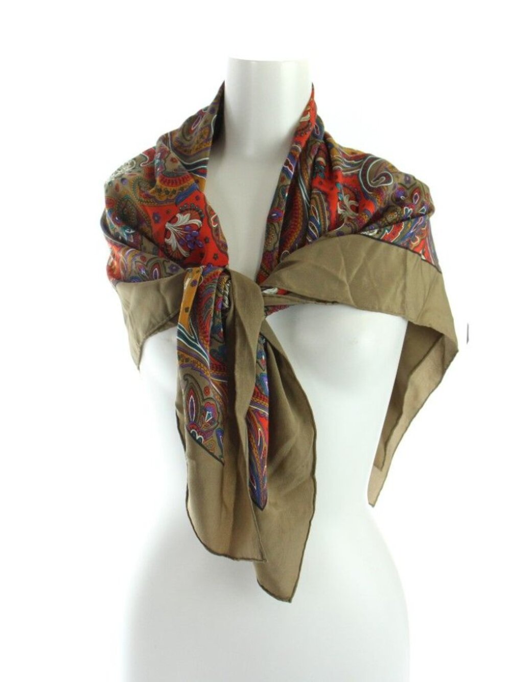 Dior Large Scarf Shawl Paisley Pattern Silk Multi - Picture 1 of 6